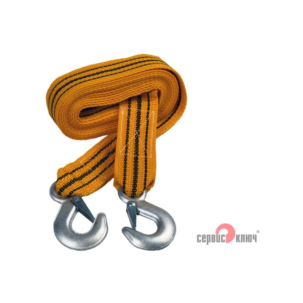 Изображение товара Ленточный трос 6 т в пакете 2 крюка СЕРВИС КЛЮЧ 73706