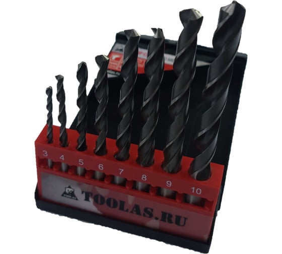 Изображение товара Набор сверл по металлу 3 - 10 мм (8 штук) TOOLAS 00013009