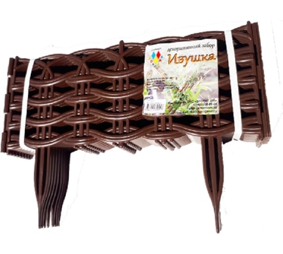 Изображение товара Декоративный забор Дачная мозаика "Ивушка" тёмно-коричневый 15002