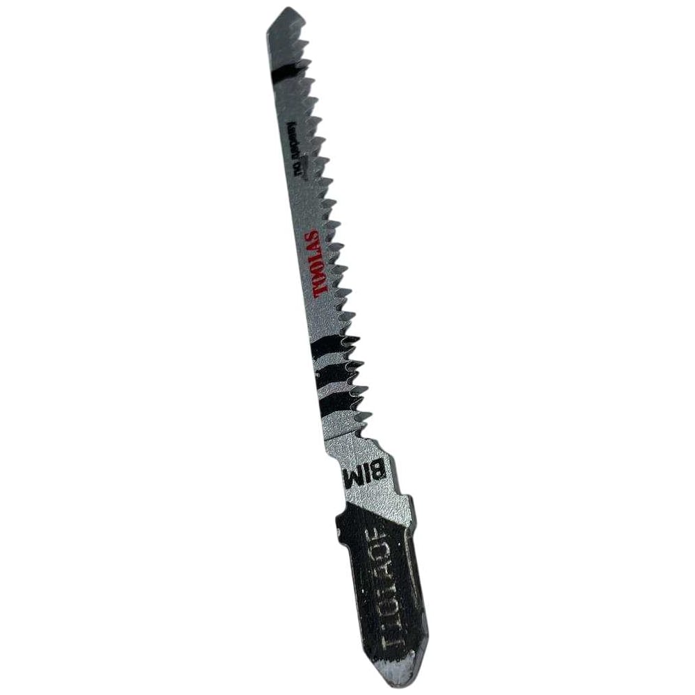 Изображение товара Пилка для лобзика T101AOF Bi-Metall (фигурный, чистый рез, шаг зуба 1.4 мм, толщина реза 1.5-16 мм) (для работ по дереву, фанере), 3 шт, общая длинна 76 мм TOOLAS 00000032
