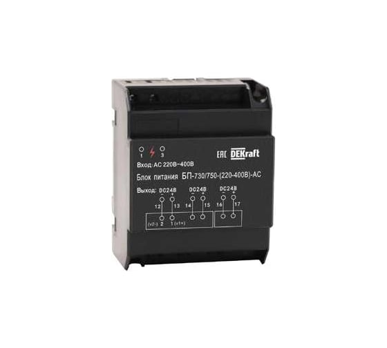 Изображение товара Блок питания резерва DEKraft (входное напряжение AC (230-400B) выходное напряжение DC 24B) ВА-730/750 27299DEK