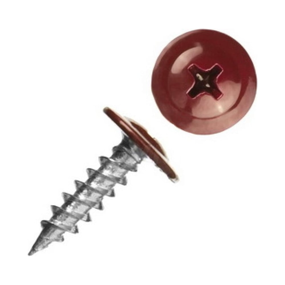 Изображение товара Саморез с пресс-шайбой Добрага 4,2x19 цинк 1000 шт RAL 3011 коричнево-красный