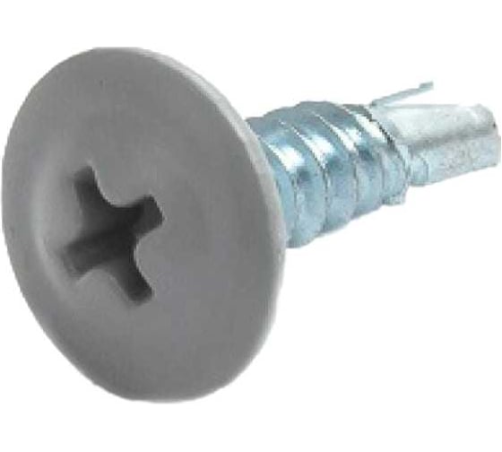 Изображение товара Саморез с пресс-шайбой Доброга 4,2x25 цинк, сверло, 500 шт. RAL7004 Серый ЦБ-00020027