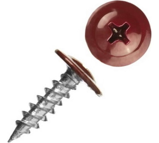 Изображение товара Саморез с пресс-шайбой Доброга 4,2x25 цинк 500 шт. RAL3011 Красно-коричневый ЦБ-00017871