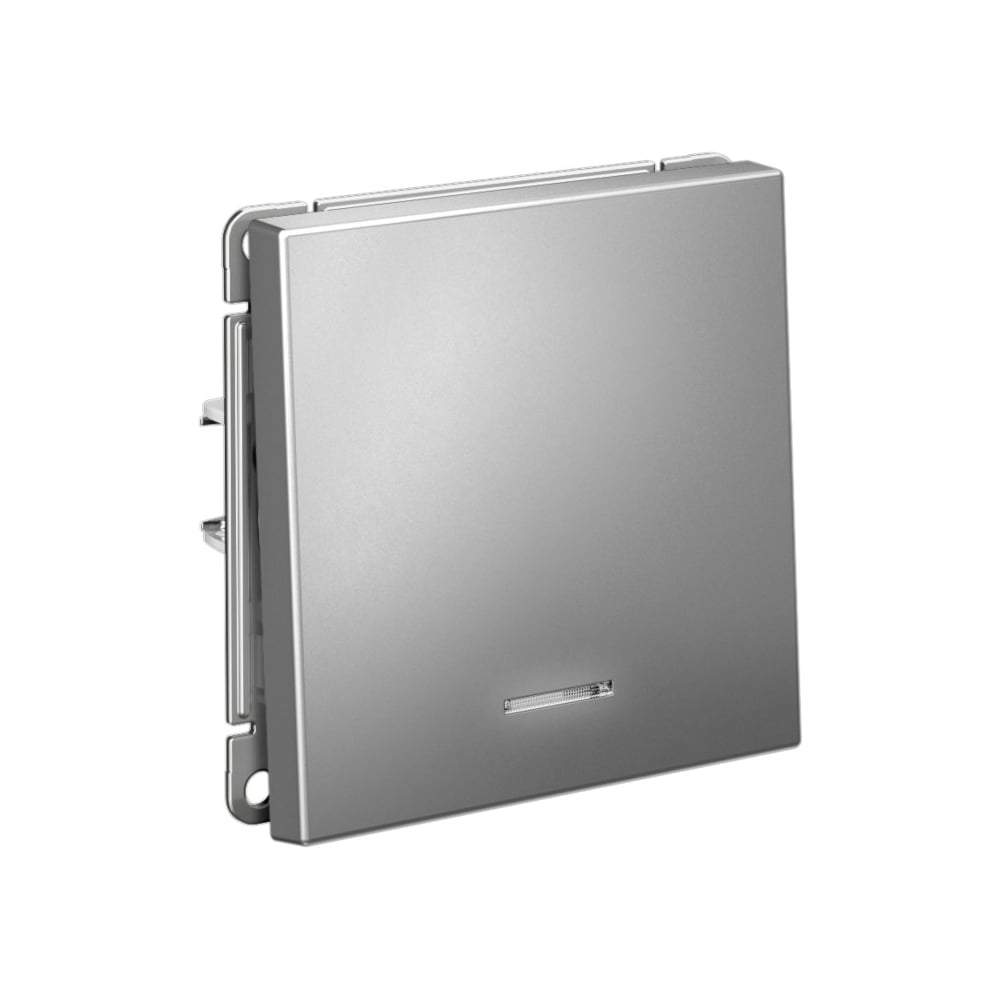 Изображение товара Механизм 1-клавишного выключателя Systeme Electric ArtGallery Сталь подсветка 10А