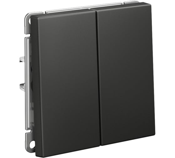 Изображение товара Механизм 2-клавишного выключателя Systeme Electric ArtGallery Базальт кнопочный, сх.2, 10А GAL001417