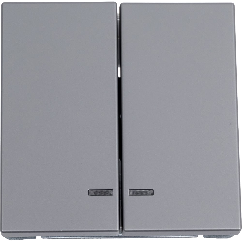 Изображение товара Механизм 2-клавишного выключателя Systeme Electric ArtGallery Сталь с подсветкой