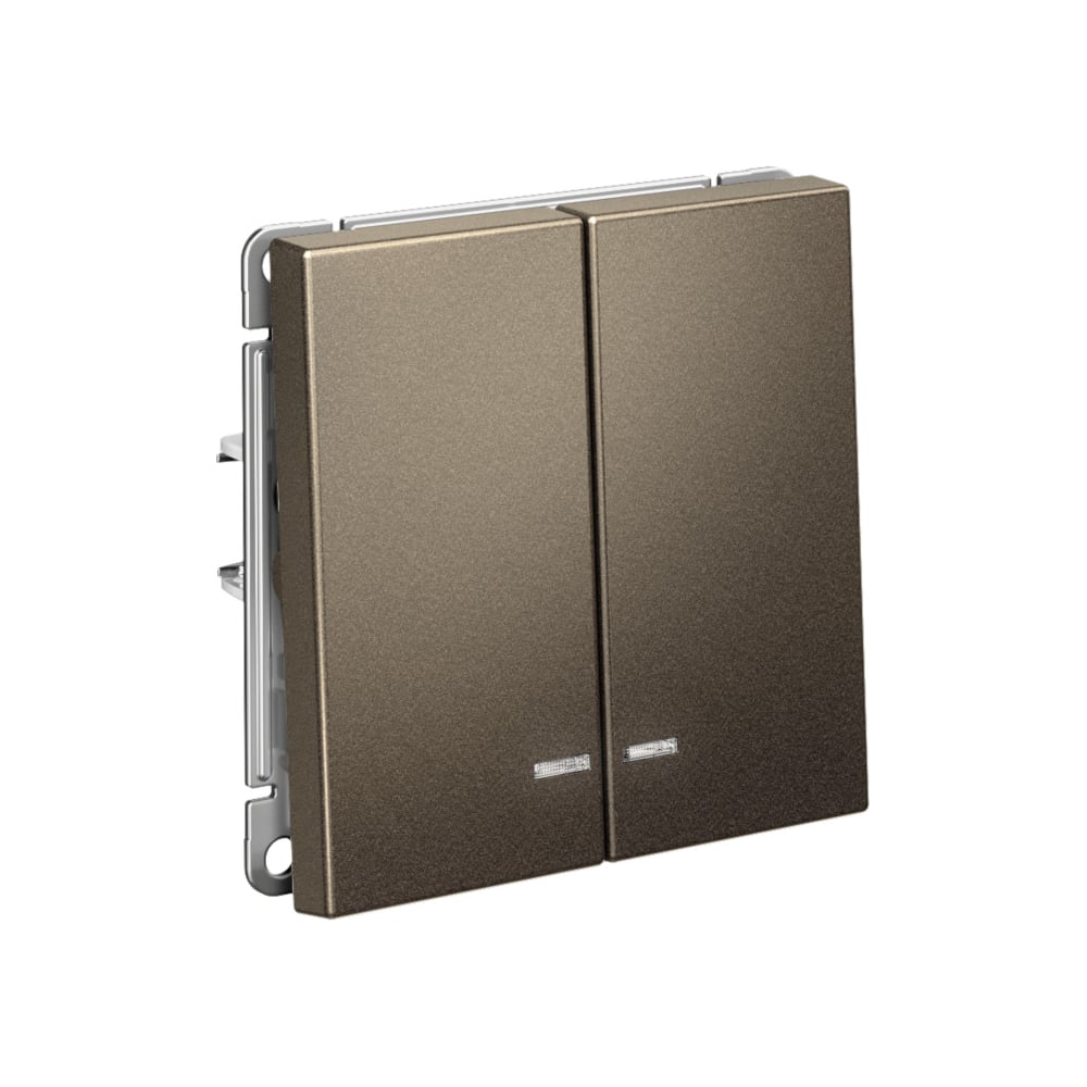 Изображение товара Механизм 2-клавишного выключателя Systeme Electric ArtGallery Мокко с подсветкой