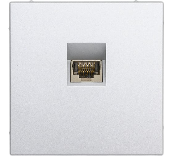 Изображение товара Розетка компьютерная Systeme Electric ArtGallery Алюминий RJ45, кат. 6A, механизм GAL000386