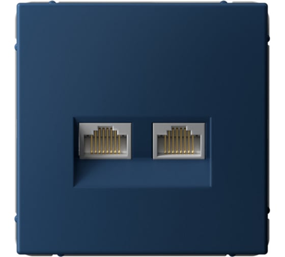 Изображение товара Розетка двойная компьютерная Systeme Electric ArtGallery Аквамарин RJ45+RJ45, кат.6А, механизм GAL001188