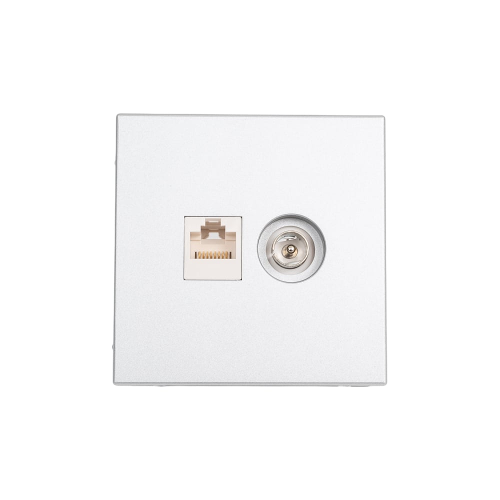 Изображение товара Розетка двойная ТВ и компьютерная Systeme Electric ArtGallery алюміній RJ45, кат. 5E