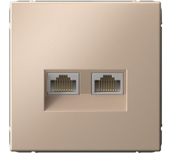 Изображение товара Розетка двойная компьютерная Systeme Electric ArtGallery Песочный RJ45+RJ45, кат.6А, механизм GAL001288