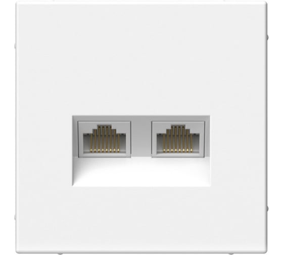 Изображение товара Розетка двойная компьютерная Systeme Electric ArtGallery Лотос RJ45+RJ45, кат.6А, механизм GAL001388