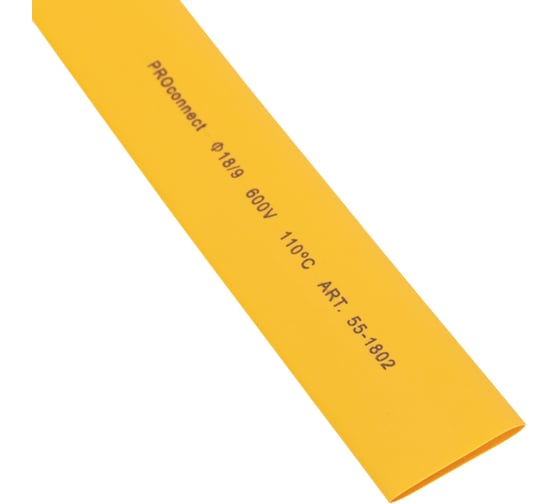 Изображение товара Термоусаживаемая трубка PROCONNECT ТУТ 5,0/2,5мм, желтая, 50 шт. по 1м 55-0502