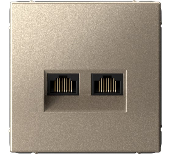 Изображение товара Розетка двойная компьютерная Systeme Electric ArtGallery Шампань RJ45+RJ45, кат.6А, механизм GAL000588