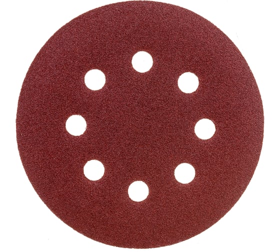 Изображение товара Круг абразивный на липучке (10 шт; 125 мм; Р150; 8 отверстий) SKRAB 35757