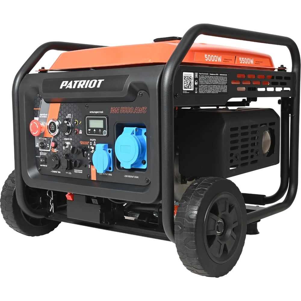 Изображение товара Генератор инверторный Patriot iGN 5500AWS 5.5 кВт с автозапуском и дисплеем