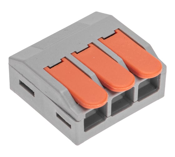 Изображение товара Универсальная клемма REXANT СМК 222-613/221-613, 3-проводная, серая, 0,5-4/6 мм2, 25 шт. 07-5271