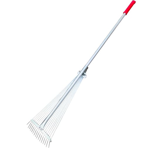 Изображение товара Грабли веерные раздвижные проволочные оцинк. с алюм. черенком ООО ПК Тандем-АГРО 16-ти зубые, в сборе с усиленным металлическим фиксатором 4670016437846