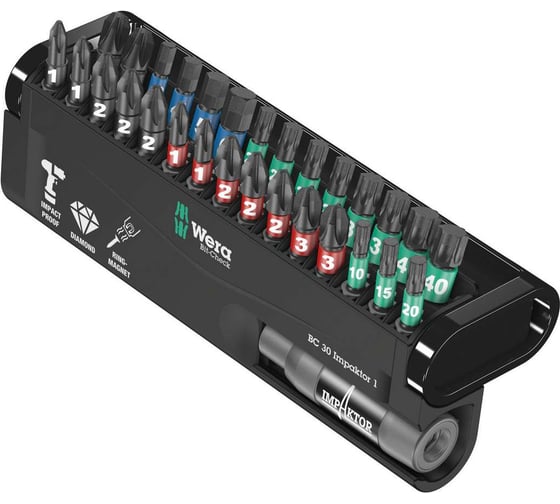 Изображение товара Набор насадок и держателей WERA Импактор 8755/ -9/IMP DC 25MM BITS WE-057690