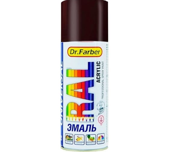 Изображение товара Краска MAV Dr. Farber RAL 8017 шоколадно-коричневый, акриловая, глянцевая, 520 мл 252240