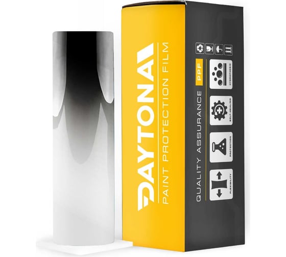 Изображение товара Черный фотохромный полиуретан для тонировки фар Daytona 2м х 30см, бронепленка на фары с эффектом автозатемнения для стайлинга и защиты оптики автомобиля MP1143030020