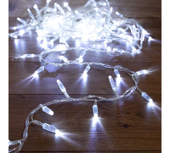 Изображение товара Гирлянда NEON-NIGHT Кластер 10м, 200 LED белый, прозрачный ПВХ, IP65, соединяется 303-635