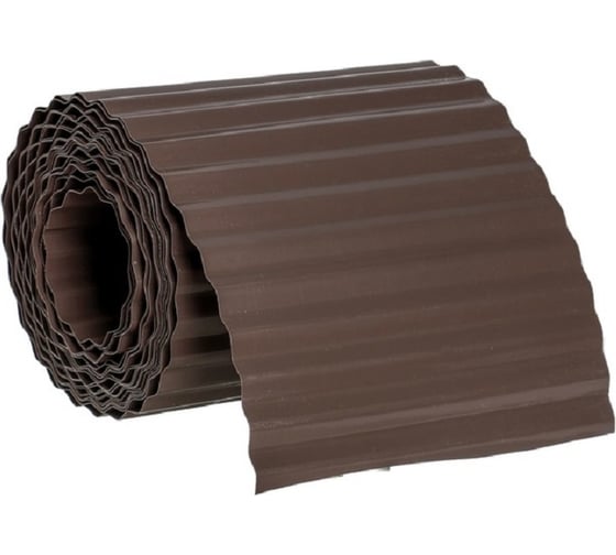 Изображение товара Бордюрная лента Дачная мозаика гофрированная коричневая 9м х 30см 13063