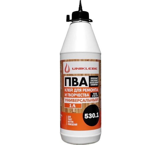 Изображение товара Клей UNIKLEBE ПВА 530.1 D2 для ремонта и творчества 1 л 5301001