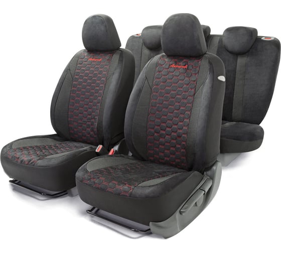 Изображение товара Авточехлы AUTOPROFI ALCANTARA ALC-1505 BK/RD