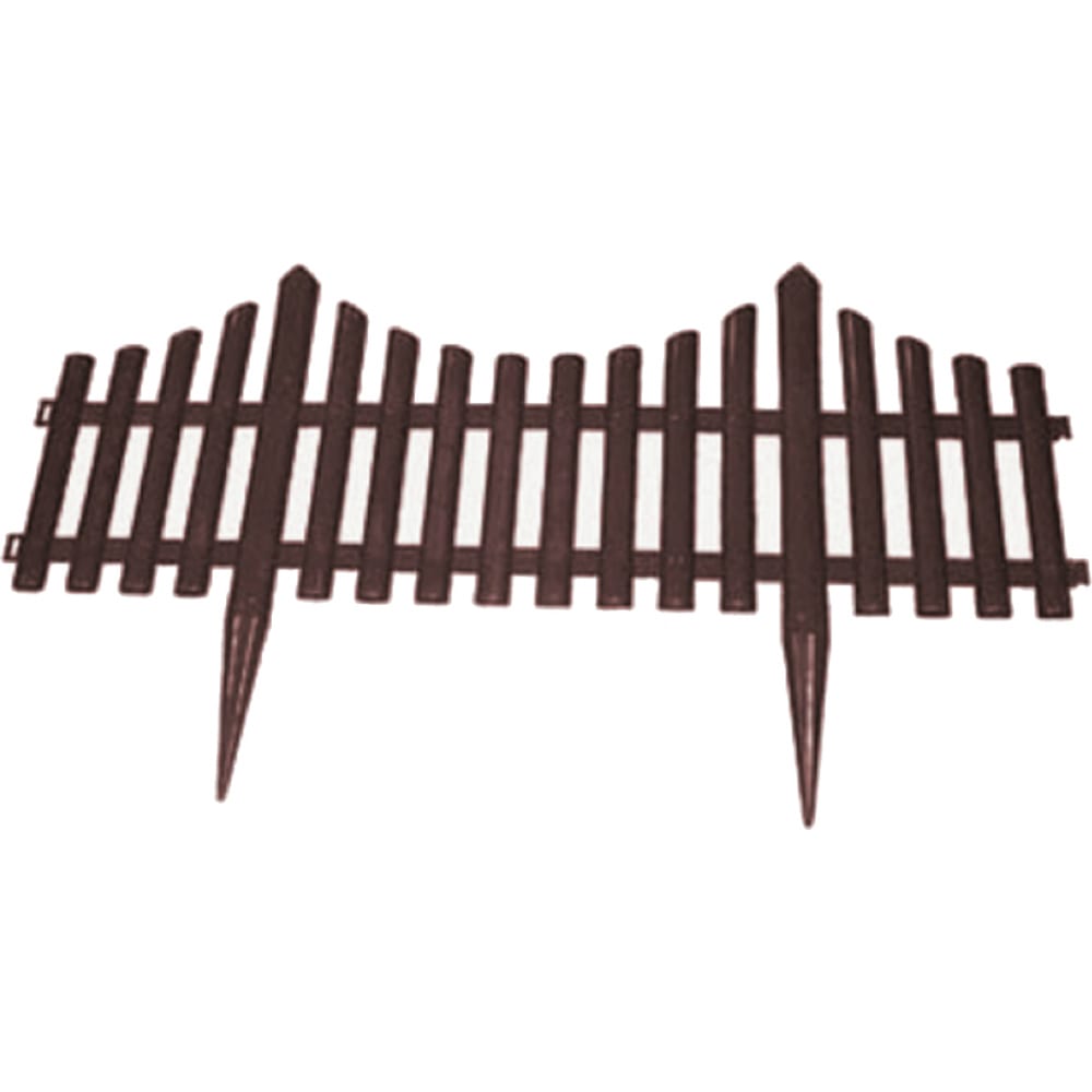 фото Заборчик дачная мозаика "модерн" декоративный темно-коричневый штакетник 10608