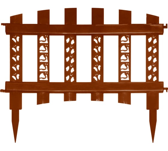 Изображение товара Декоративный заборчик Дачная мозаика "Палисадник" темно-коричневый 10639