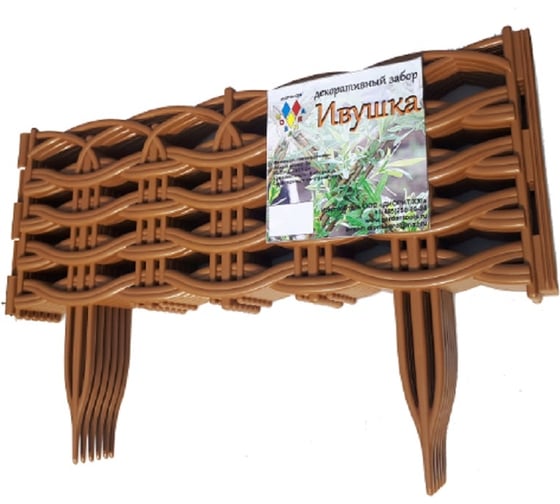 Изображение товара Декоративный забор Дачная мозаика "Ивушка" светло-коричневый 15001