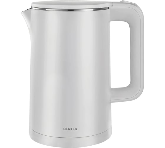 Изображение товара Чайник Centek CT-0009 белый, 1.7 л, 2000 Вт, двойные стенки, бесшовная колба, эффект термоса CT-0009 White