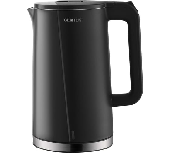 Изображение товара Чайник Centek CT-0005 черный, 1.7 л, 2200 Вт, бесшовная колба, двойные стенки, эффект термоса CT-0005 Black