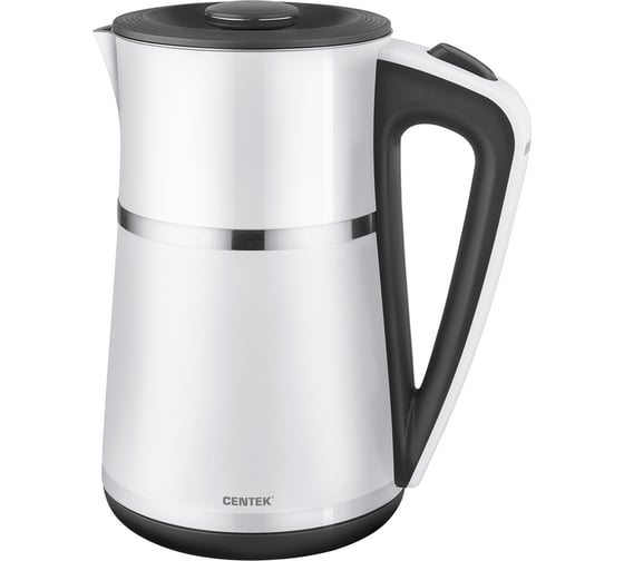 Изображение товара Чайник Centek CT-0028 белый, 1.7 л, 2200 Вт, двойной корпус-сталь+пластик, двойная стенка, сохранение тепла CT-0028 White