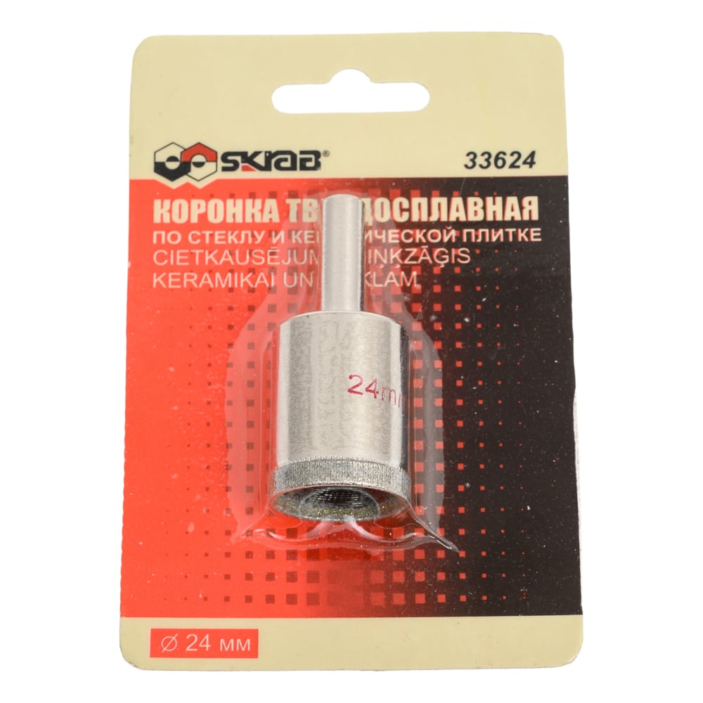 Изображение товара Алмазная коронка по стеклу и кафелю 24 мм SKRAB 33624