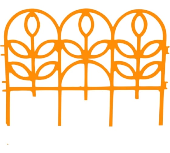 Изображение товара Декоративный заборчик Дачная мозаика Флора "Ажурный" оранжевый 10603