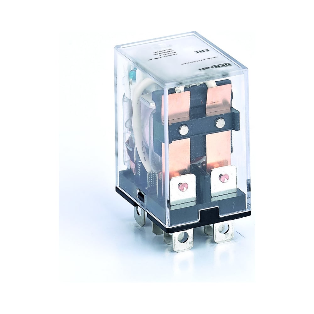 Изображение товара Промежуточное реле DEKraft 2 контакта с LED 10А 6В AC ПР-102 23910DEK