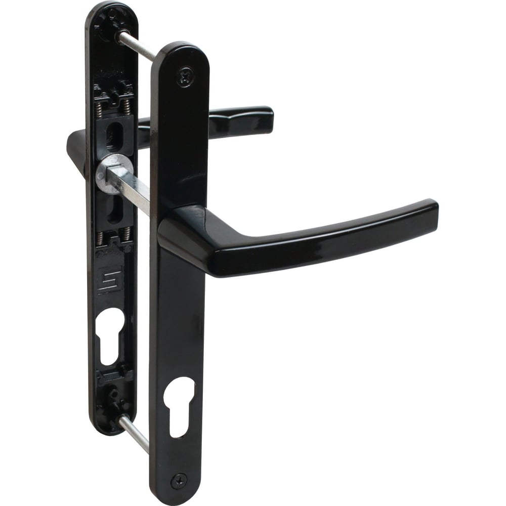 Изображение товара Комплект ручек БУЛАТ РФ 85.25.02.9005 УРАЛ черная, с пружин. м/о 85, "под пальчики" для узкопроф. 15996