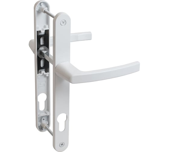 Изображение товара Комплект ручек БУЛАТ РФ 85.25.02.9016 УРАЛ белая, с пружин. м/о 85, "под пальчики" для узкопроф. 15995