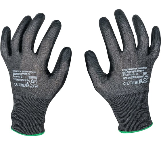 Изображение товара Защитные перчатки Scaffa Рубеж ПУ Тач В DY1850-PU-9 от порезов размер 9 00-00011904