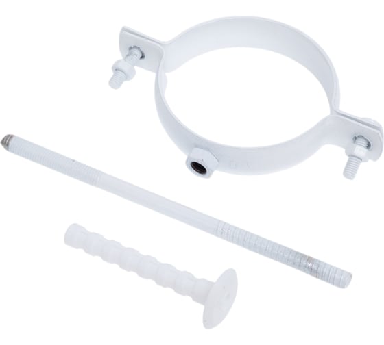 Изображение товара Крепление к стене KRATS D80, белое, металлическое, вод.хомут KS-80