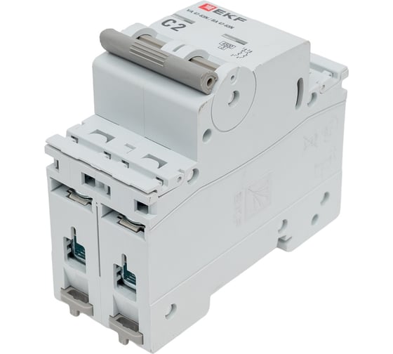 Изображение товара Автоматический выключатель EKF ВА 47-63N 2P 2А (C) 4,5 кА PROXIMA M634202C