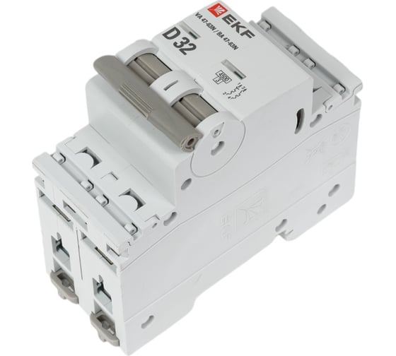 Изображение товара Автоматический выключатель EKF ВА 47-63N 2P 32А (D) 4,5 кА PROXIMA M634232D