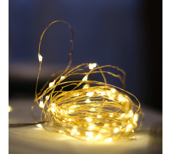 Изображение товара Гирлянда Neon-Night Роса с прищепкой, 3м, 30 LED теплый белый, IP20, 2хCR2032 в комплекте 302-016