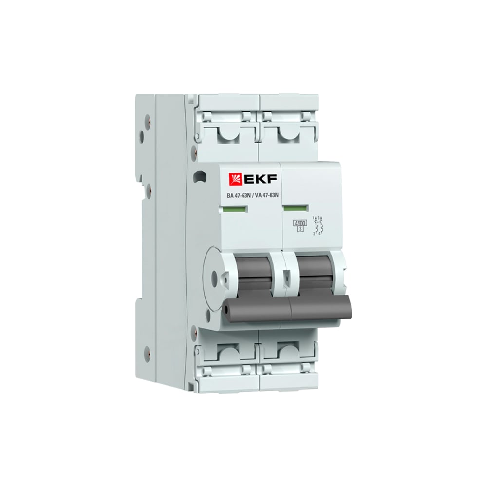 Изображение товара Автоматический выключатель EKF ВА 47-63N 2P 4А 4,5 кА PROXIMA