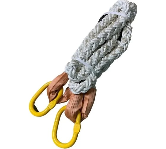 Изображение товара Буксировочный трос ООО ПКФ Сварком 50 мм диаметр, 6 м длина (масса автомобиля - 60 тн) звено - звено из полиамидного каната cр20446