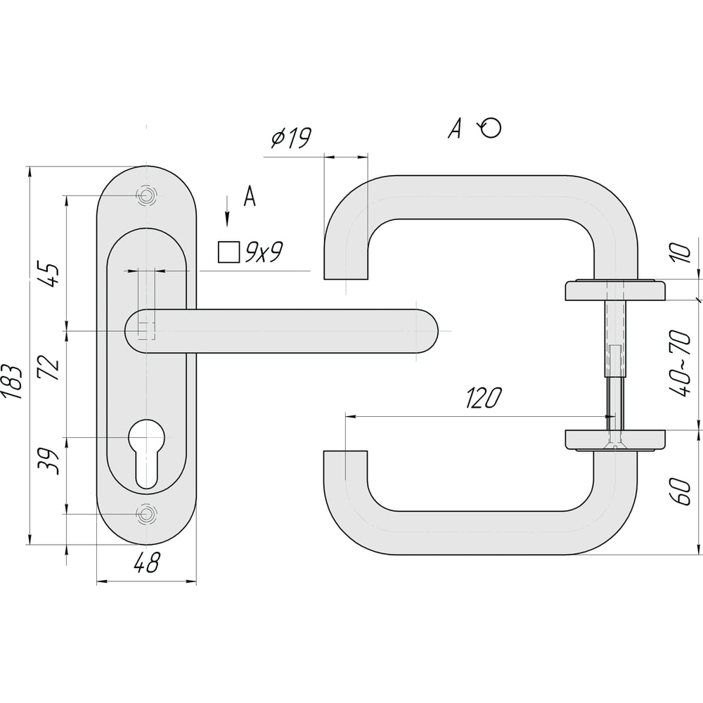 Изображение товара Ручка на планке CRIT Р72-4949У-Хш 00338 для межкомнатных и входных дверей