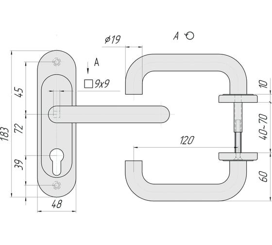Изображение товара Ручка на планке CRIT Р72-4949У-Хш 00338